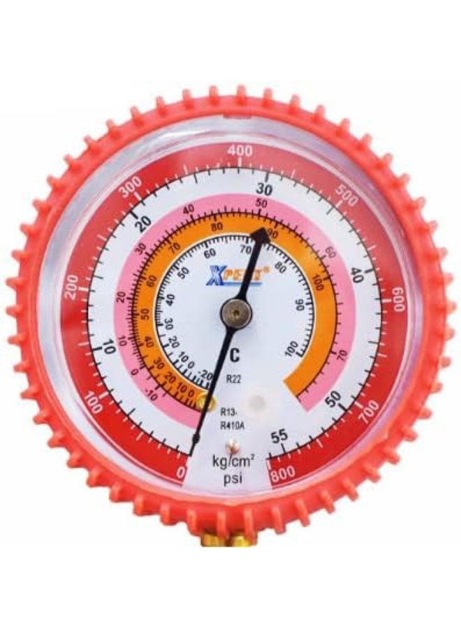 Xpert High-Pressure Single Service Manifold, Model 466A for R22, R134a, and R410A Refrigerants - Image 2